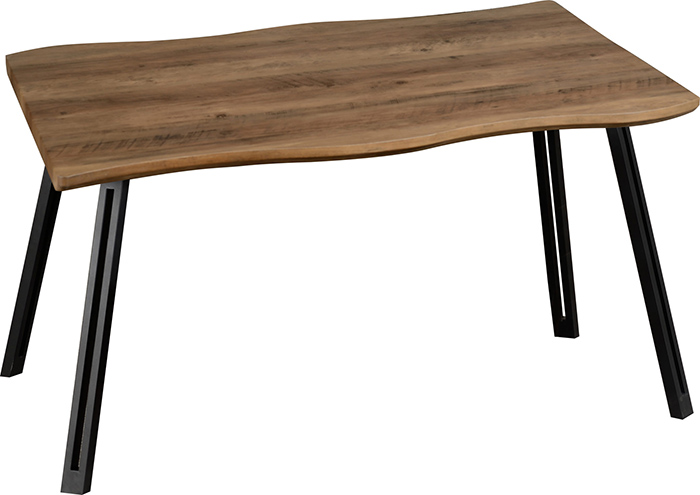 Quebec Wave Edge Dining Table In Medium Oak Effect - Click Image to Close
